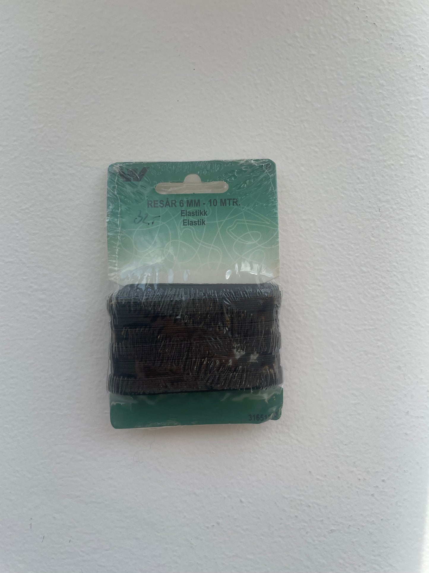 Elastik svart, 6 mm
