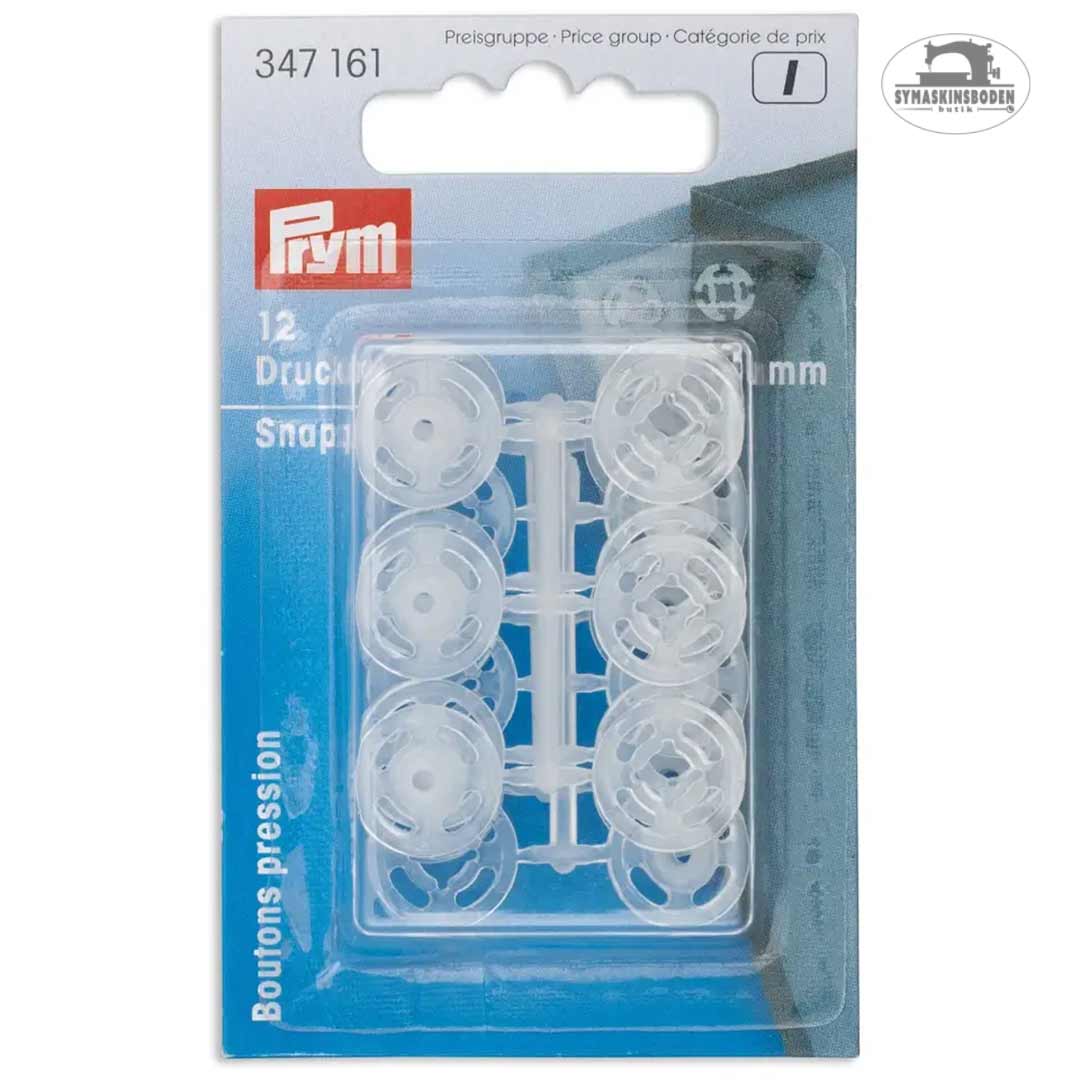 Prym transparent trykkhektir 13mm