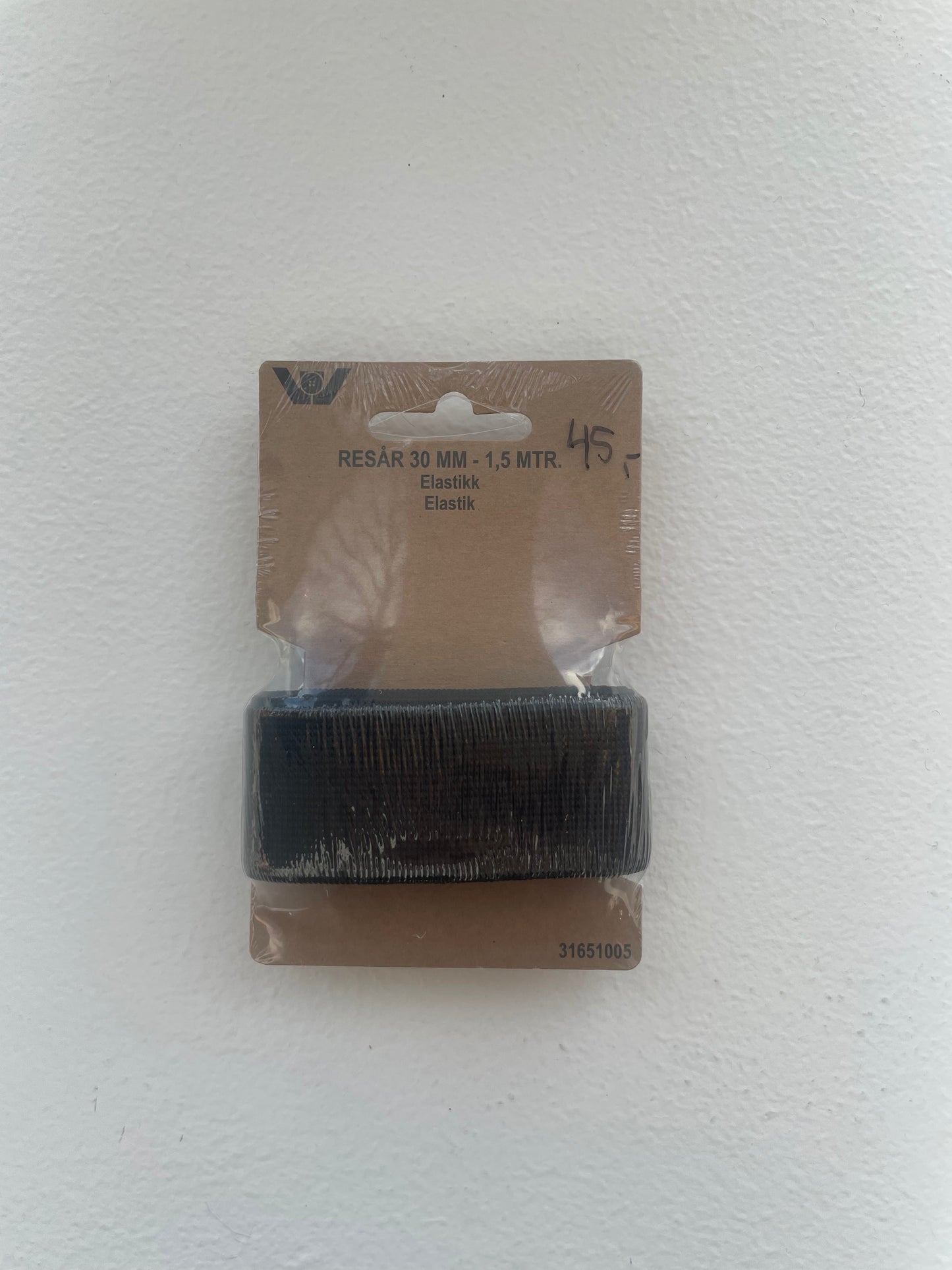 Elastik svart - 30mm